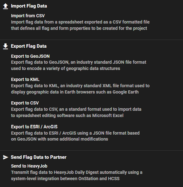 Export to GIS and CAD workflow